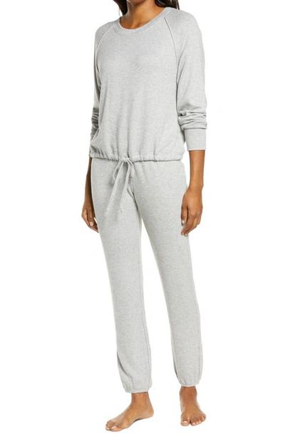 Shop Ugg Gable Brushed Drawstring Pullover & Joggers Lounge Set In Grey Heather
