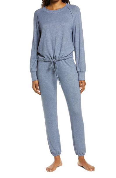 Shop Ugg Gable Brushed Drawstring Pullover & Joggers Lounge Set In Navy Heather