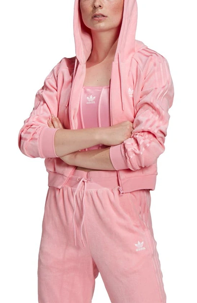 adidas pink zip hoodie