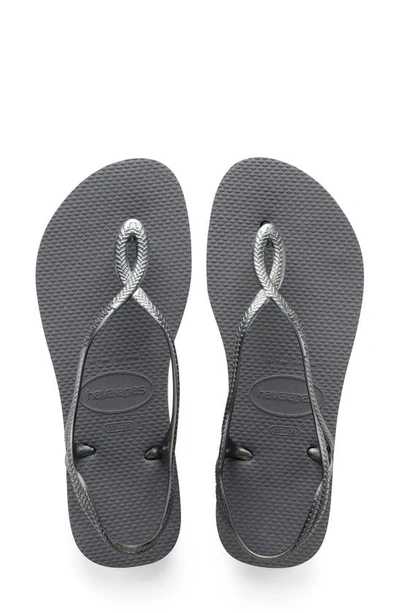 Shop Havaianas 'luna' Sandal In Steel Grey