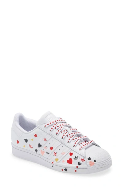 Adidas Originals Superstar Printed Leather Sneakers In White | ModeSens
