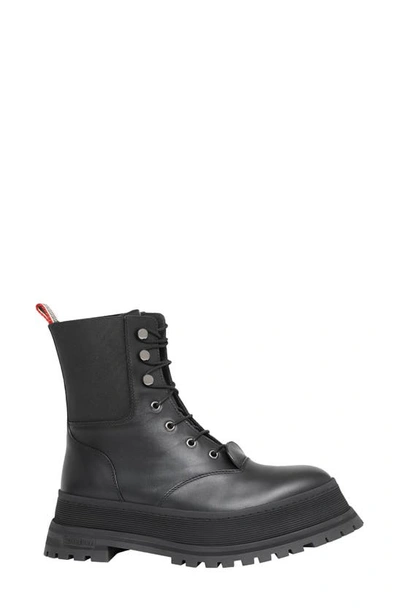 Shop Burberry Springton Lug Sole Combat Boot In Black