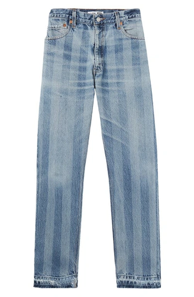 Shop Re/done '70s Released Hem Straight Leg Jeans In Indigo Stripe