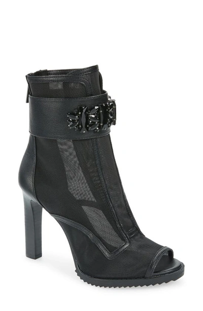 Shop Karl Lagerfeld Blayze Peep Toe Bootie In Black