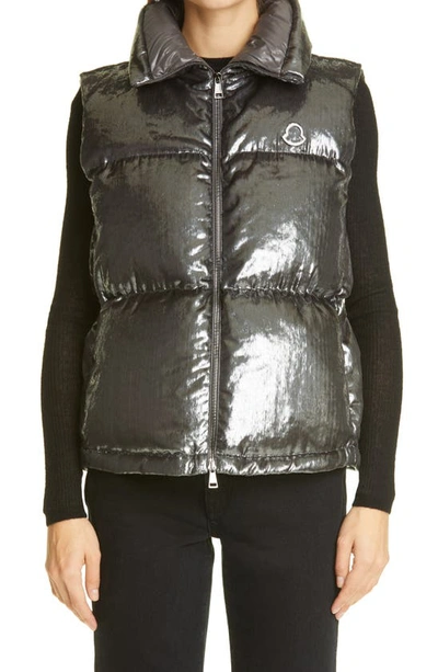 Shop Moncler Isie Down Vest In Charcoal