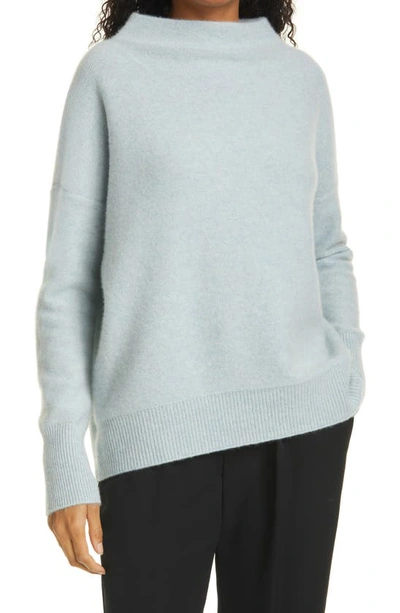 Shop Vince Funnel Neck Boiled Cashmere Sweater In H Pale Sage