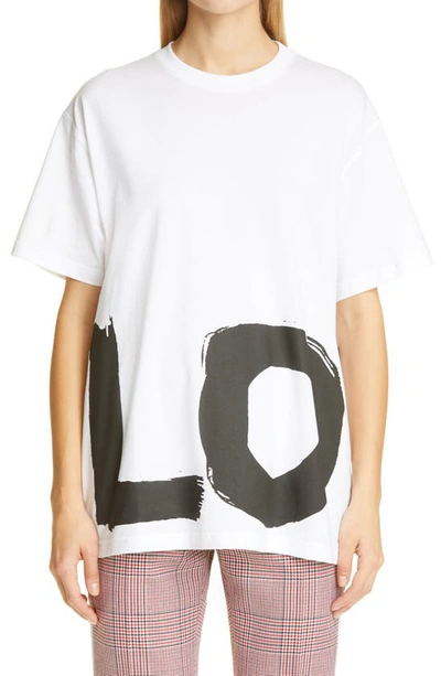 Shop Burberry Love Graphic Tee In White