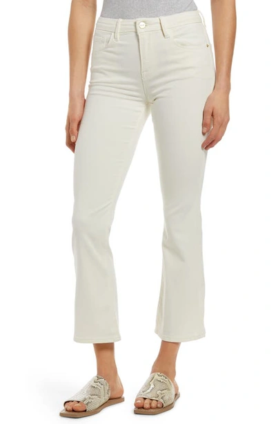 Shop Frame Le Crop Mini Bootcut Sateen Jeans In Off White