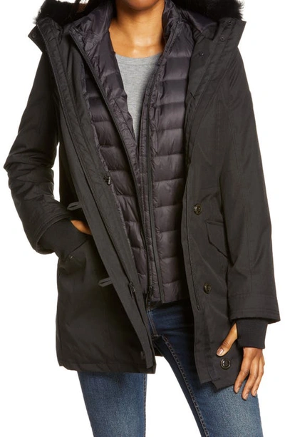 Ugg Adirondack 3-in-1 Parka Coat W/ Fur-trim Hood In Black | ModeSens