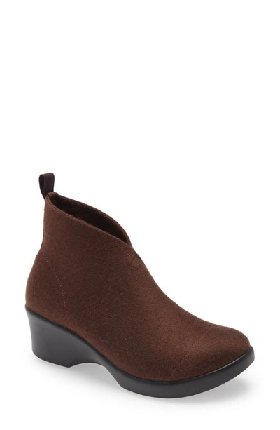 Shop Alegria Nadya Bootie In Mocha Fleece Leather