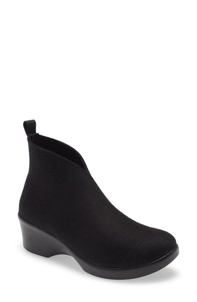 Shop Alegria Nadya Bootie In Black Fleece Leather