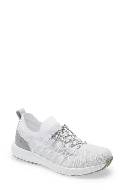 Shop Traq By Alegria Synq 2 Knit Sneaker In Silver Leather