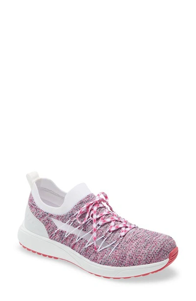 Shop Traq By Alegria Synq 2 Knit Sneaker In Pink Leather
