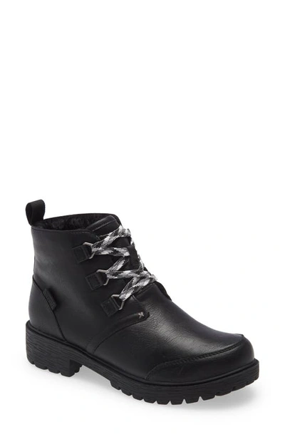 Shop Alegria Cheri Water Resistant Hiker Boot In Smooth Black Leather