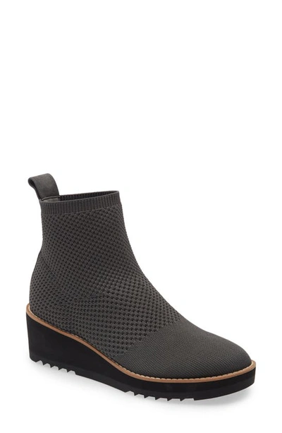 Shop Eileen Fisher London Bootie In Graphite Stretch Fabric