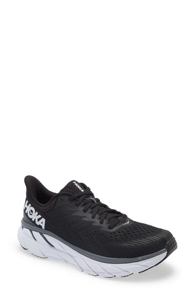 Shop Hoka One One Clifton 7 Running Shoe In Black / White