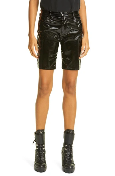 Shop Rta Denim Toure Faux Leather Bike Shorts In Black