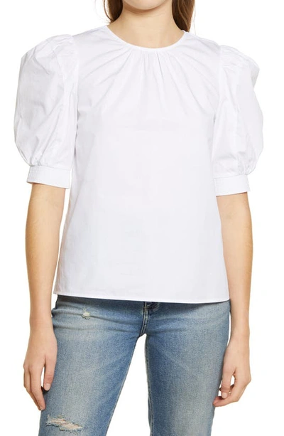 Shop English Factory Cotton Puff Sleeve Top In White