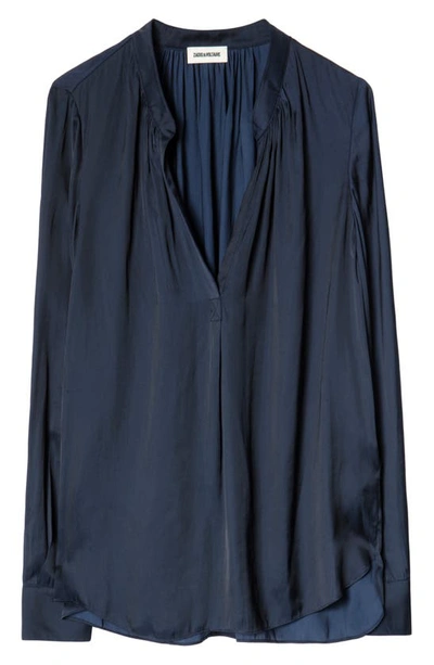 Shop Zadig & Voltaire Tink Satin Blouse In Encre