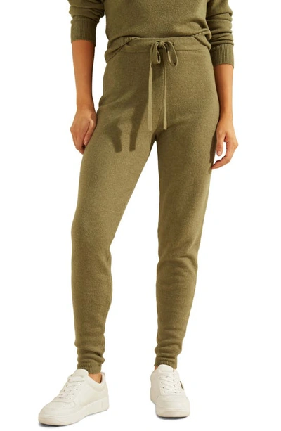 Shop Guess Tanya Jersey Joggers In Army Olive