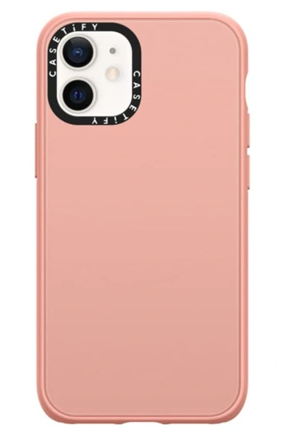Shop Casetify Solid Impact Iphone 12 Mini Case In Matte Dirty Peach
