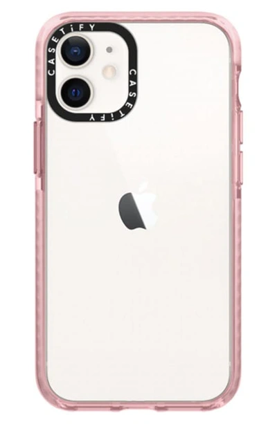 Shop Casetify Clear Impact Iphone 12 Mini Case In Clear Pink
