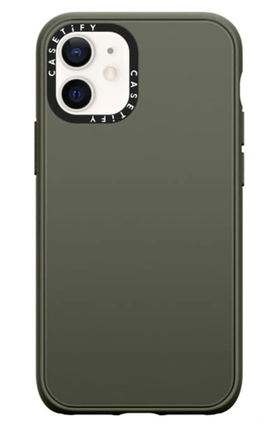 Shop Casetify Solid Impact Iphone 12 Mini Case In Matte Olive