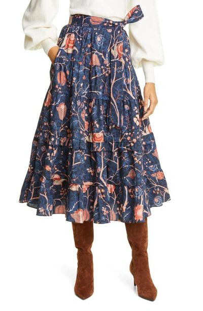 Shop Ulla Johnson Sigrid Cotton Skirt In Moonlight