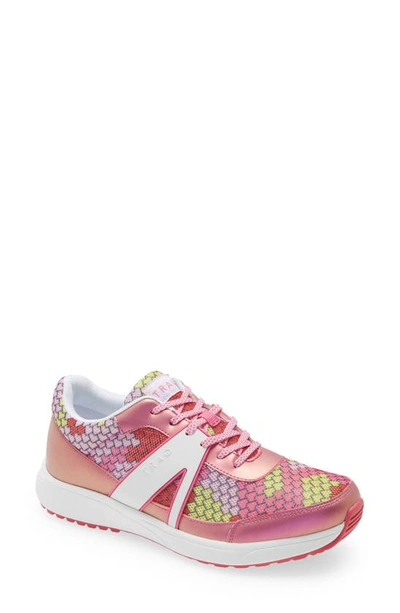 Shop Traq By Alegria Qarma 2 Sneaker In Honeycomb Pink Leather