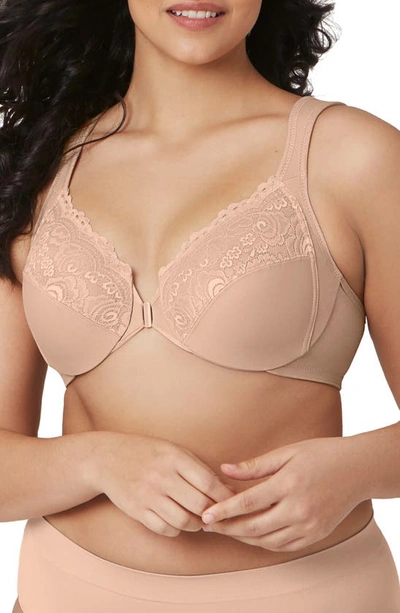 Glamorise Wonderwire Front-close Bra In Café Brown
