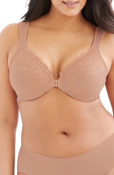 Glamorise Womens Wonderwire Front-closure Underwire Bra 1245