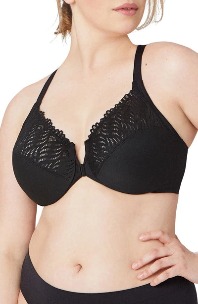 Shop Glamorise Wonderwire® Front Close T-back Underwire Bra In Black