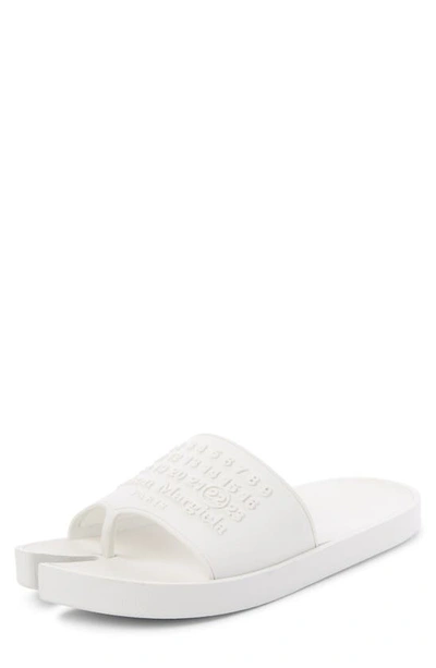 Shop Maison Margiela Tabi Slide Sandal In White