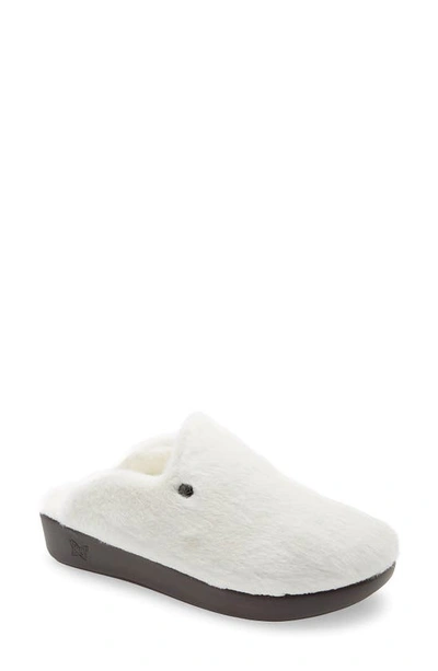 Shop Alegria Leisurelee Faux Fur Slipper In White