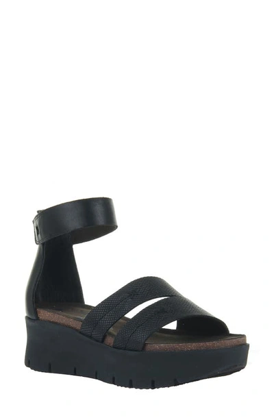 Shop Otbt Montauk Platform Sandal In Black Leather