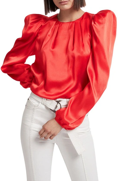Shop Aje Oxidised Silk Blouse In Red