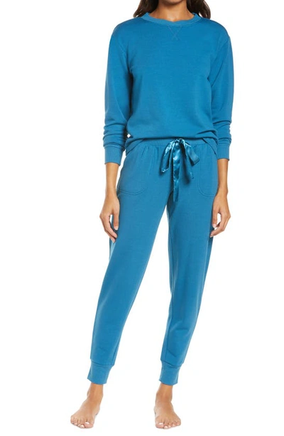 Shop Flora Nikrooz Blaire French Terry Pajamas In Seaport
