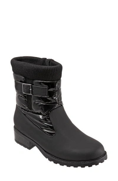 Shop Trotters Berry Weatherproof Mid Boot In Black Rubber/ Polyester