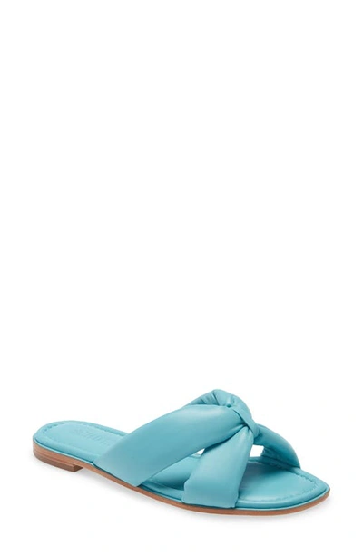 Shop Schutz Fairy Slide Sandal In River Aqua Leather