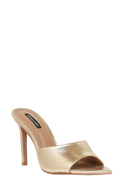 Shop Bcbgmaxazria Dana Leather Slide Sandal In Gold