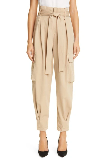 Shop Red Valentino Paperbag Waist Cargo Pants In Brown