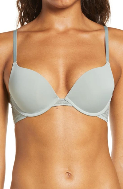 Shop On Gossamer Sleek Micro Lace Underwire Convertible Push-up Bra In Frosted Fig