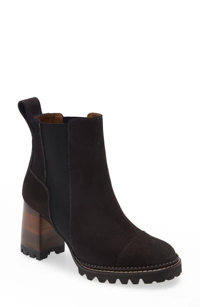 Shop See By Chloé Mallory Pull-on Bootie In Charcoal