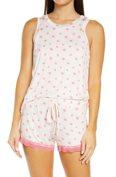 Shop Honeydew Intimates All American Shortie Pajamas In Petal Pink Lips