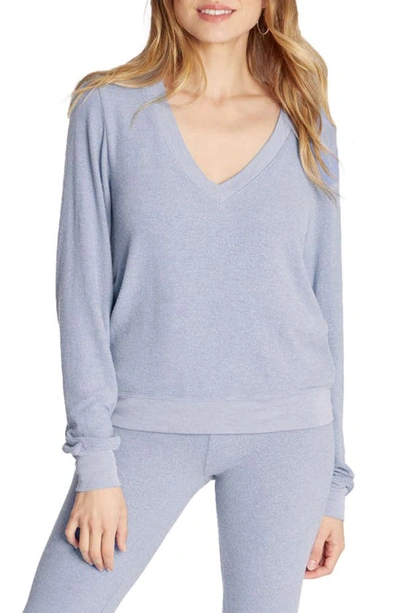Shop Wildfox Deep V-neck Baggy Beach Jumper Pullover In Infinity