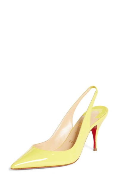 Shop Christian Louboutin Clare Pointed Toe Slingback Pump In Citronnade