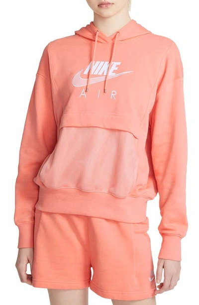 Shop Nike Sportswear Air Hoodie In Crimson Bliss/ White
