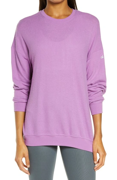 Shop Alo Yoga Soho Pullover In Electric Violet