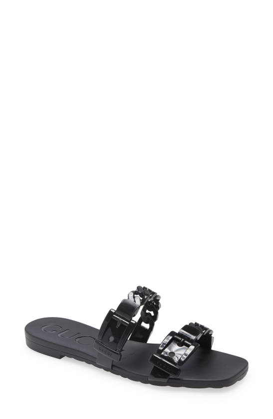 gucci womens rubber slide sandals