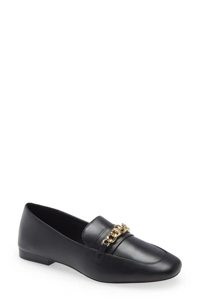 Shop Michael Michael Kors Dolores Chain Loafer In Black Leather